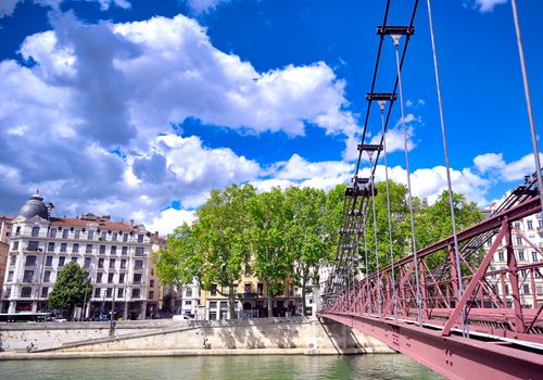 Lyon, France and the architecture along the Saone River.