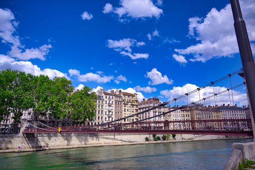 Lyon, France and the architecture along the Saone River.