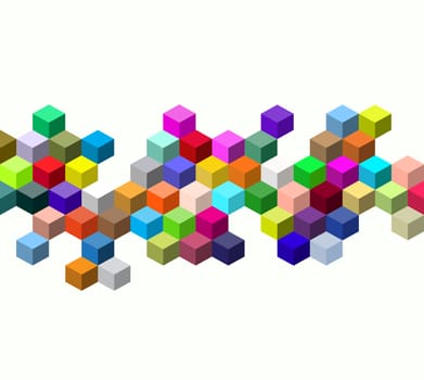 Abstract colors vector cube. multicolors cube wallpaper. abstract geometric background with polygonal triangles.