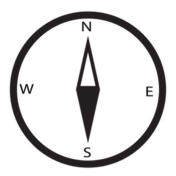 simple icon compass. compass icon on white background. flat style.