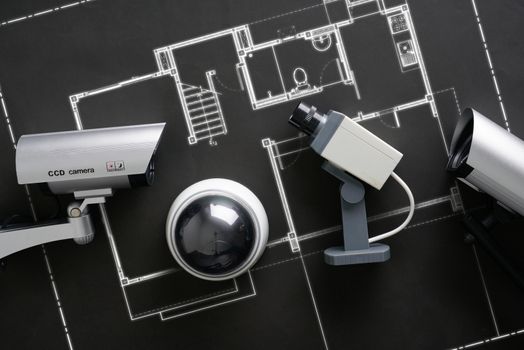 CCTV security online camera with house plan