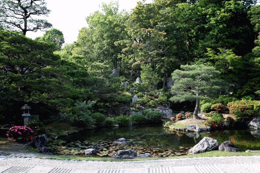 Japanese garden in Japan temple kyoto japan