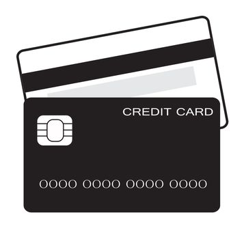 Credit card icon. Credit card flat single icon.