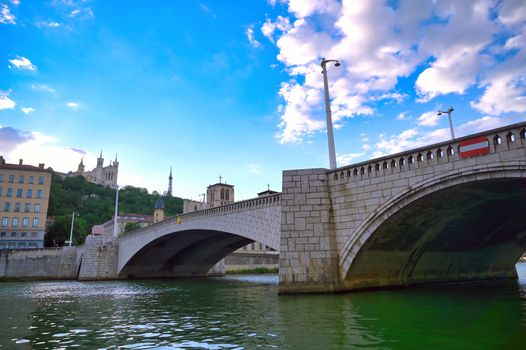 Lyon, France and the architecture along the Saone River.