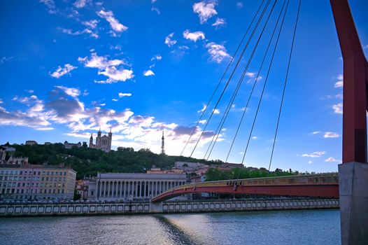 Lyon, France and the architecture along the Saone River.