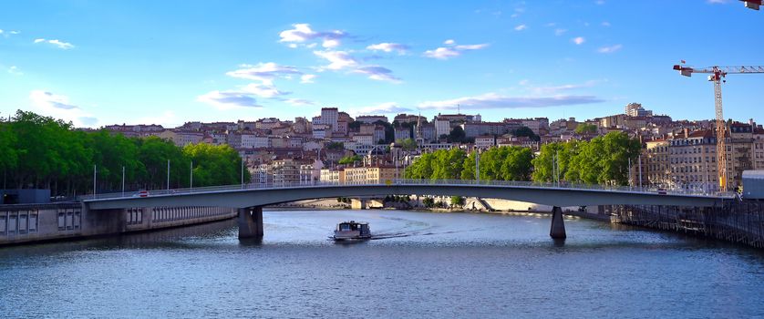 Lyon, France and the architecture along the Saone River.