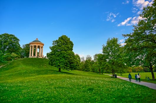 The Monopteros in the Englischer Garten in Munich, Bavaria, Germany.