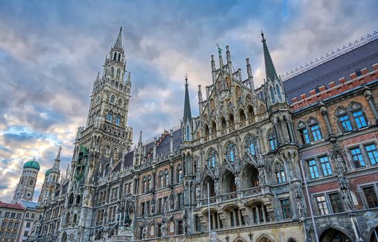 The New Town Hall located in the Marienplatz in Munich, Germany