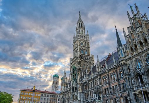 The New Town Hall located in the Marienplatz in Munich, Germany