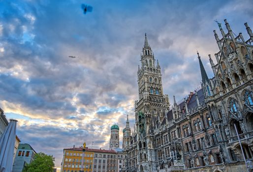 The New Town Hall located in the Marienplatz in Munich, Germany