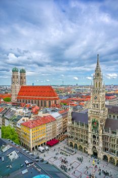 The New Town Hall located in the Marienplatz in Munich, Germany