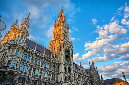 The New Town Hall located in the Marienplatz in Munich, Germany