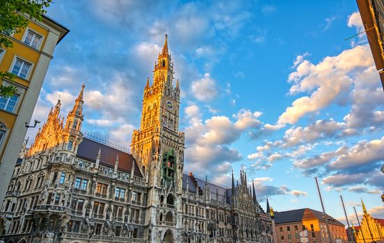 The New Town Hall located in the Marienplatz in Munich, Germany