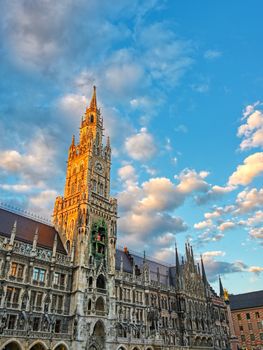 The New Town Hall located in the Marienplatz in Munich, Germany