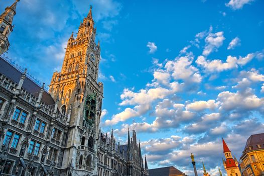 The New Town Hall located in the Marienplatz in Munich, Germany