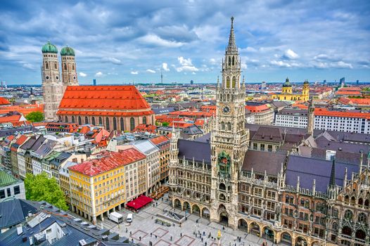 The New Town Hall located in the Marienplatz in Munich, Germany