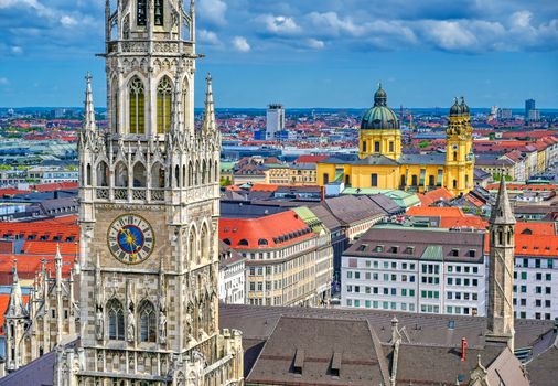 The New Town Hall located in the Marienplatz in Munich, Germany