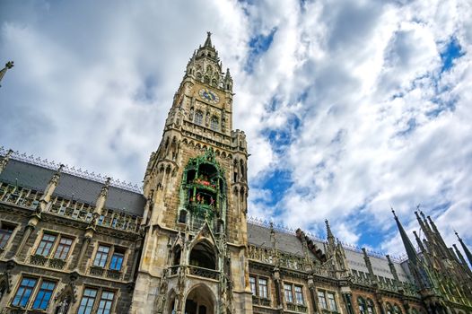 The New Town Hall located in the Marienplatz in Munich, Germany