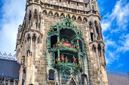 The New Town Hall located in the Marienplatz in Munich, Germany