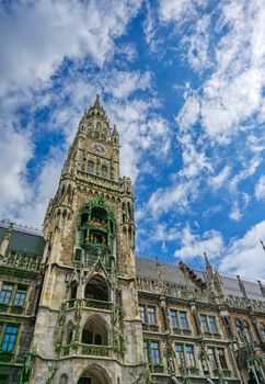 The New Town Hall located in the Marienplatz in Munich, Germany