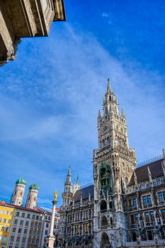 The New Town Hall located in the Marienplatz in Munich, Germany