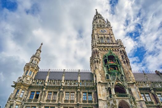 The New Town Hall located in the Marienplatz in Munich, Germany