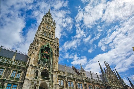 The New Town Hall located in the Marienplatz in Munich, Germany