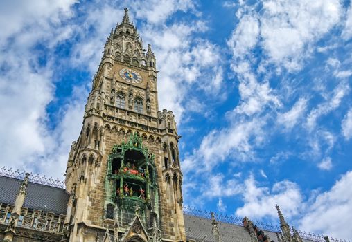 The New Town Hall located in the Marienplatz in Munich, Germany