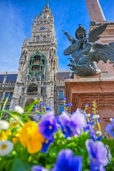 The New Town Hall located in the Marienplatz in Munich, Germany