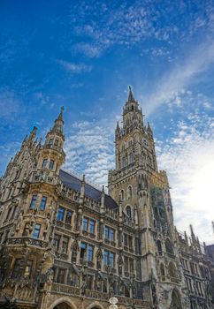 The New Town Hall located in the Marienplatz in Munich, Germany