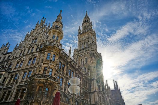 The New Town Hall located in the Marienplatz in Munich, Germany