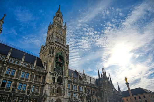 The New Town Hall located in the Marienplatz in Munich, Germany