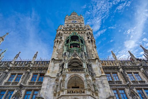 The New Town Hall located in the Marienplatz in Munich, Germany