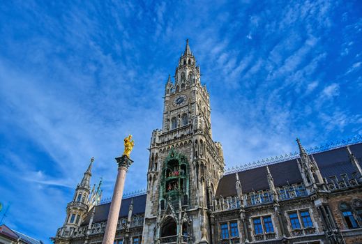 The New Town Hall located in the Marienplatz in Munich, Germany