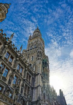 The New Town Hall located in the Marienplatz in Munich, Germany