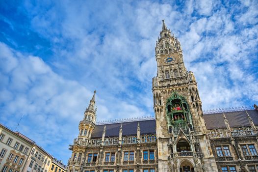 The New Town Hall located in the Marienplatz in Munich, Germany