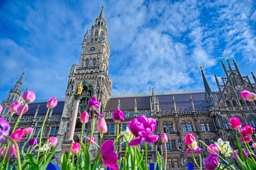 The New Town Hall located in the Marienplatz in Munich, Germany