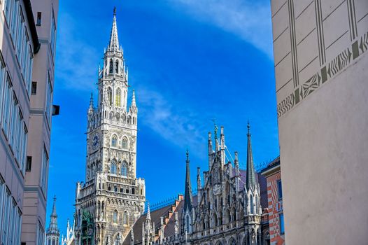 The New Town Hall located in the Marienplatz in Munich, Germany