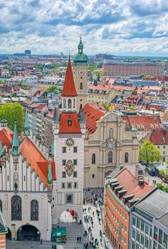 The Old Town Hall located in the Marienplatz in Munich, Germany.