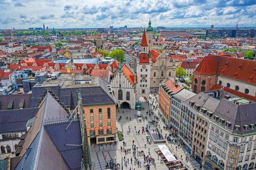 The Old Town Hall located in the Marienplatz in Munich, Germany.