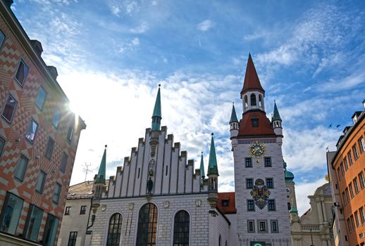 The Old Town Hall located in the Marienplatz in Munich, Germany.