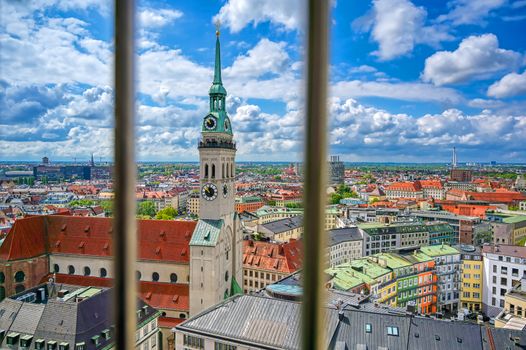 The Church of St. Peter located in the Marienplatz in Munich, Germany.