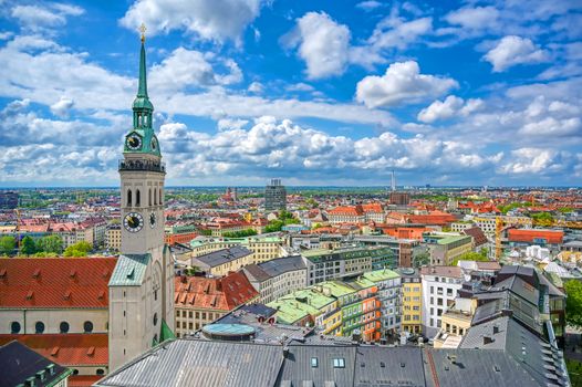 The Church of St. Peter located in the Marienplatz in Munich, Germany.