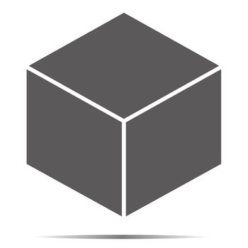 Gray cube icon isolated on background. Modern flat pictogram. Trendy Simple vector symbol for web site design or button to mobile app.
