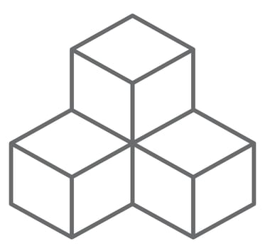 Gray cubes. Vector illustration on white background