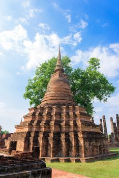 Wat Mahathat at Sukhothai historical park in Sukhothai, Thailand.