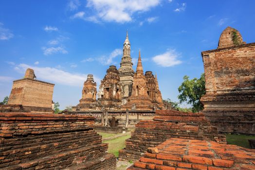 Wat Mahathat at Sukhothai historical park in Sukhothai, Thailand.