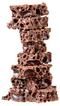 Tower bubble chocolate on a white background.