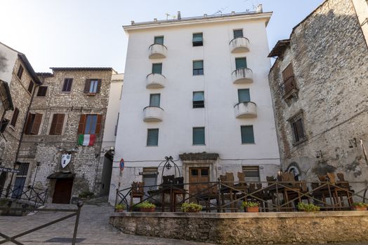 narni,italy june 29 2020 :wide well of the community of narni country with hostel
