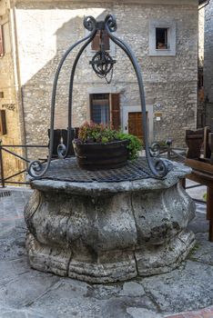 narni,italy june 29 2020 :well of the community of narni country near the hostel